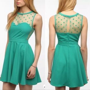 Urban Outfitters Coincidence & Chance Crepe Mesh Green Dress Size L